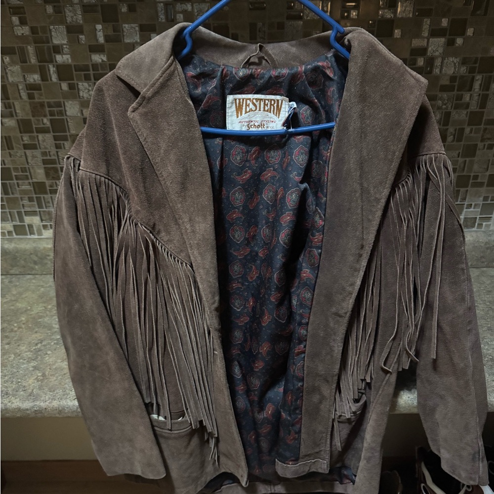Fringe Suede Jacket - Brown